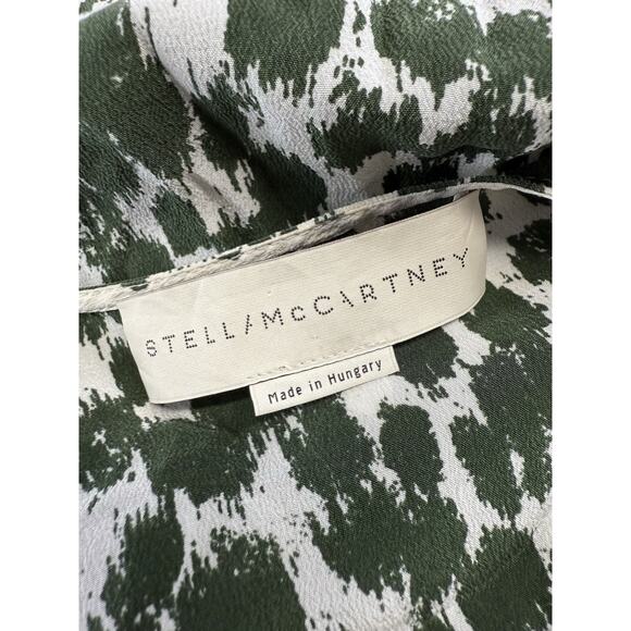 Stella McCartney Resort Mika Silk Drape Dress Size US 4 / EU 38 Multi Spot - Picture 11 of 14